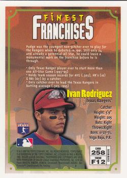 1996 Finest #258 Ivan Rodriguez Back