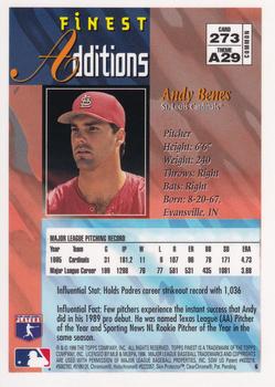 1996 Finest #273 Andy Benes Back