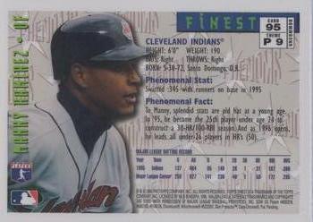 1996 Finest #95 Manny Ramirez Back