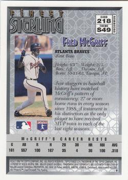 1996 Finest #218 Fred McGriff Back