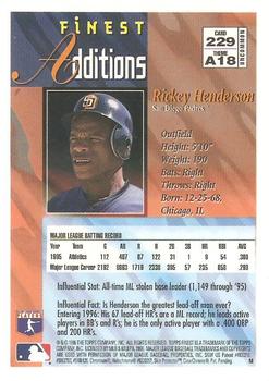 1996 Finest #229 Rickey Henderson Back