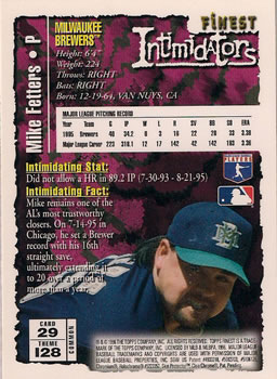 1996 Finest #29 Mike Fetters Back