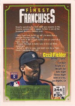 1996 Finest #344 Cecil Fielder Back