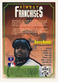1996 Finest - Refractors #240 Barry Bonds Back