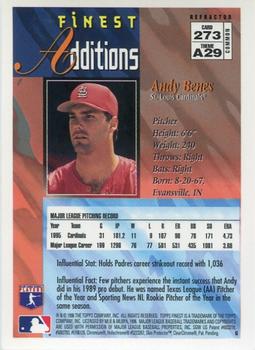 1996 Finest - Refractors #273 Andy Benes Back