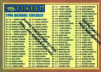 1996 Finest - Refractors #359 Checklist: 192-359 Front