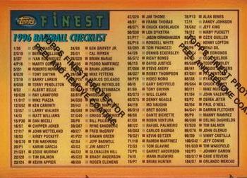 1996 Finest - Refractors #191 Checklist: 1-190 Front