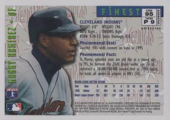 1996 Finest - Refractors #95 Manny Ramirez Back