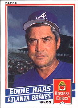 1985 Topps Hostess Atlanta Braves #1 Eddie Haas Front