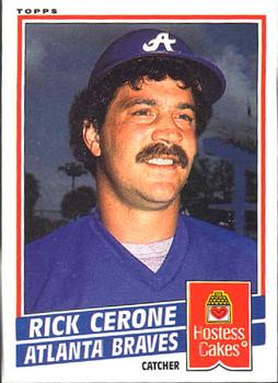 1985 Topps Hostess Atlanta Braves #6 Rick Cerone Front