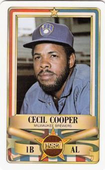 1982 Perma-Graphics All-Star Credit Cards #2 Cecil Cooper Front