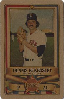 1982 Perma-Graphics All-Star Credit Cards - Gold #1 Dennis Eckersley Front