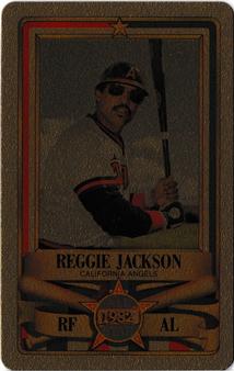 1982 Perma-Graphics All-Star Credit Cards - Gold #7 Reggie Jackson Front