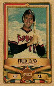 1982 Perma-Graphics All-Star Credit Cards - Gold #8 Fred Lynn Front