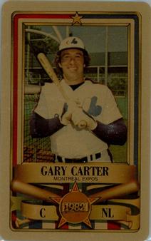 1982 Perma-Graphics All-Star Credit Cards - Gold #10 Gary Carter Front