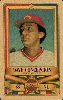 1982 Perma-Graphics All-Star Credit Cards - Gold #11 Dave Concepcion Front