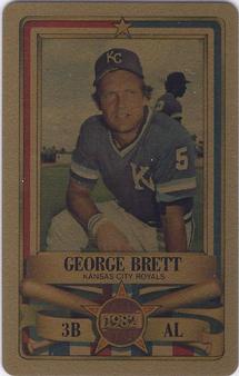 1982 Perma-Graphics All-Star Credit Cards - Gold #9 George Brett Front