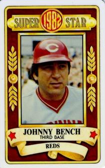 1982 Perma-Graphics Super Star Credit Cards #150-SS8201 Johnny Bench Front