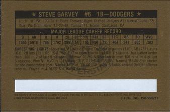 1982 Perma-Graphics Super Star Credit Cards - Gold #150-SS8211 Steve Garvey Back