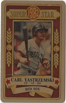 1982 Perma-Graphics Super Star Credit Cards - Gold #150-SS8213 Carl Yastrzemski Front