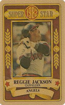 1982 Perma-Graphics Super Star Credit Cards - Gold #150-SS8220 Reggie Jackson Front