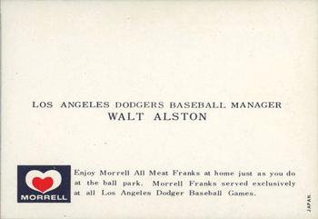 1960 Morrell Meats Los Angeles Dodgers #NNO Walt Alston Back