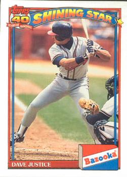 1991 Topps Bazooka Shining Stars #18 Dave Justice Front