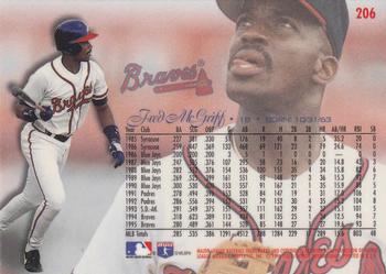 1996 Flair #206 Fred McGriff Back