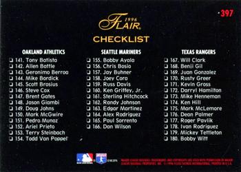 1996 Flair #397 Checklist: 93-180 Back