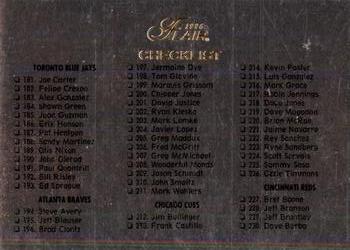 1996 Flair #398 Checklist: 181-272 Front