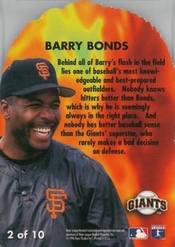 1996 Flair - Hot Gloves #2 Barry Bonds Back