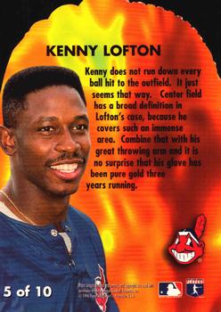 1996 Flair - Hot Gloves #5 Kenny Lofton Back