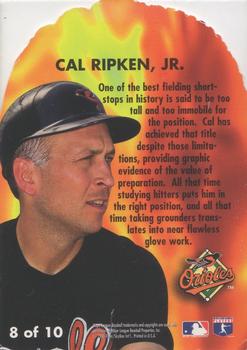 1996 Flair - Hot Gloves #8 Cal Ripken, Jr. Back