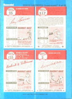 1992 Topps Bazooka Archives Quadracards #6 Hank Aaron / Ray Boone / Luke Easter / Dick Williams Back