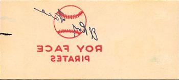 1960 Topps Tattoos #NNO Roy Face Front