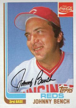 1982 Topps Coca-Cola Cincinnati Reds #1 Johnny Bench Front