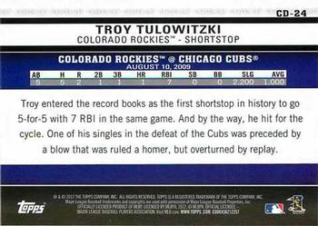2012 Topps - Career Day #CD-24 Troy Tulowitzki Back