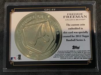2012 Topps - Gold Futures Coins #GFC-FF Freddie Freeman Back