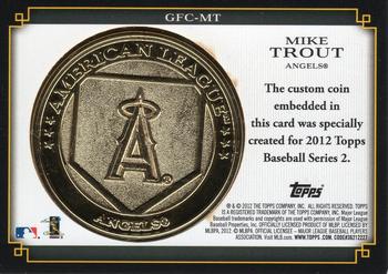 2012 Topps - Gold Futures Coins #GFC-MT Mike Trout Back