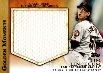 2012 Topps - Golden Moments Jumbo Relics #GMJR-TL Tim Lincecum Front