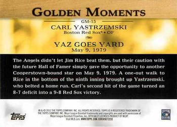 2012 Topps - Golden Moments (Series 2) #GM-15 Carl Yastrzemski Back
