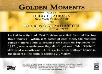2012 Topps - Golden Moments (Series 2) #GM-33 Reggie Jackson Back