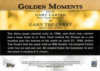 2012 Topps - Golden Moments (Series 2) #GM-43 Gary Carter Back