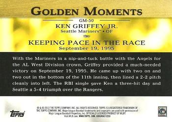 2012 Topps - Golden Moments (Series 2) #GM-50 Ken Griffey Jr. Back