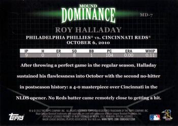 2012 Topps - Mound Dominance #MD-7 Roy Halladay Back