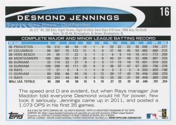 2012 Topps - Purple #16 Desmond Jennings Back