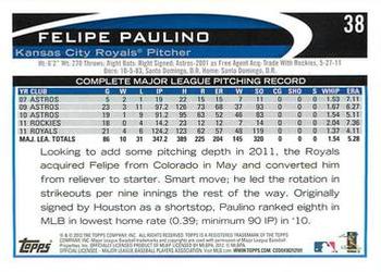 2012 Topps - Purple #38 Felipe Paulino Back