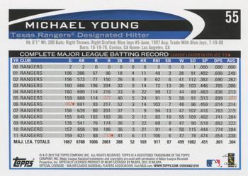 2012 Topps - Purple #55 Michael Young Back