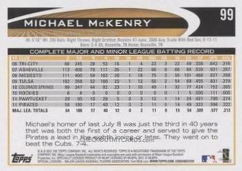 2012 Topps - Purple #99 Michael McKenry Back