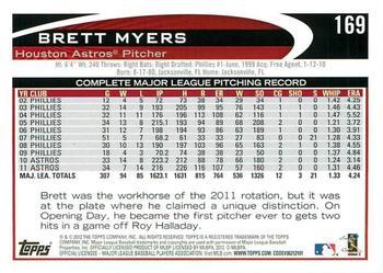 2012 Topps - Purple #169 Brett Myers Back